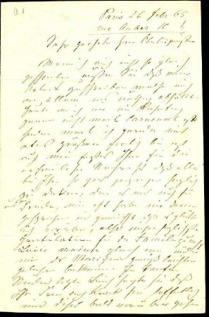 5-10-1-1.0000: Achenbach, Andreas, Maler, Professor a. d. Kunstakademie; diverse Schreiben ff.: Bericht aus Paris, Allgemeines