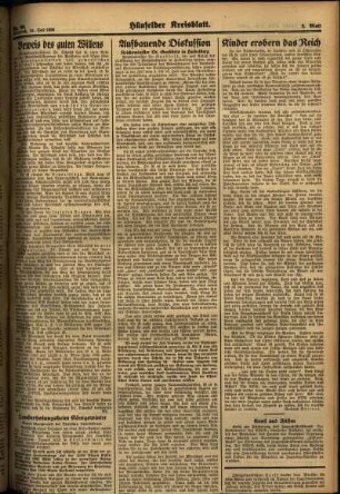 Zweite Ausgabe vom Mittwoch, den 15. Juli 1936.