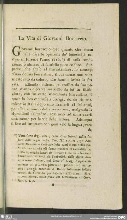 La Vita di Giovanni Boccaccio