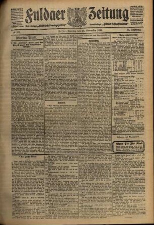 Vierte Ausgabe vom Samstag, den 20. November 1909.