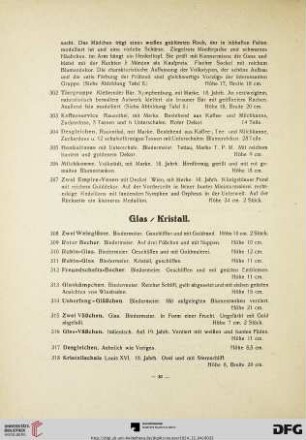 Glas/Kristall (Nr. 308-329)