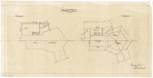 Gsaenger, Gustav; Breitbrunn / Chiemsee (Bayern); Ev. Gemeindezentrum, Ev. Erlöser Kirche - Grundriss Keller, Grundriss DG