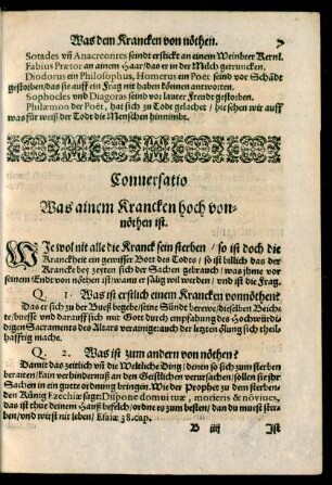 Conversatio Was ainem Krancken hoch vonnöthen ist.