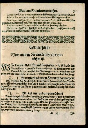 Conversatio Was ainem Krancken hoch vonnöthen ist.
