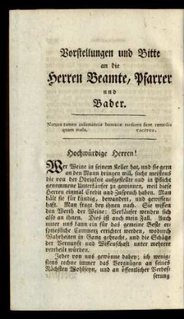 Hochwürdige Herren!