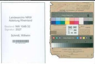 Entnazifizierung Wilhelm Schmitt , geb. 29.08.1901 (Beamter)