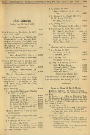 136. Sitzung. Freitag den 23. April 1920