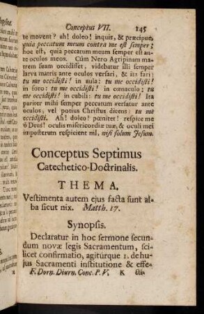 145-152, Conceptus Septimus. Catechetico-Doctrinalis.