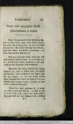 Neun und vierzigstes Stük. Schwefelblumen zu machen