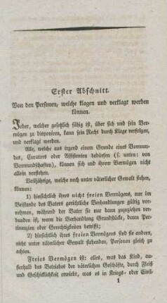 Erster - Siebzehnter Abschnitt.