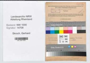 Entnazifizierung Gerhard Skroch, geb. 06.04.1913 (Angest.)