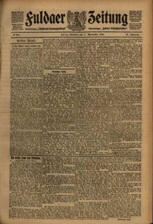 Erste Ausgabe vom Samstag, den 11. September 1909.