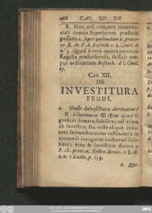 Cap. XII. De Investitura Feudi.