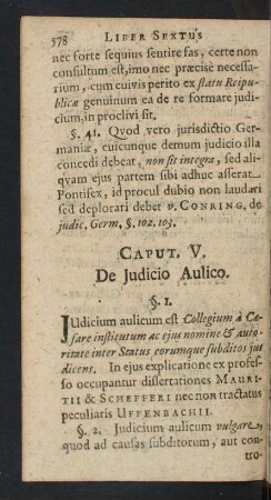 Caput. V. De Judicio Aulico.