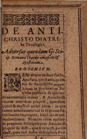 Diatribe theologica de Antichristo