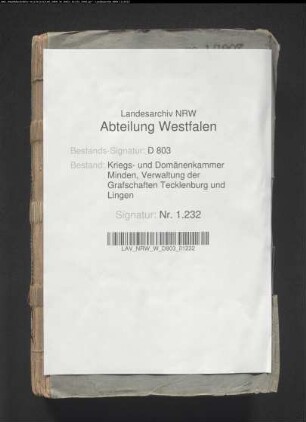 Die geistlichen Bau-Etats im Lingenschen. Bd. 1