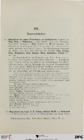 Stammbücher (Nr. 177-196)