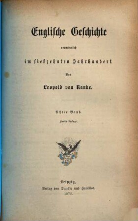 Englische Geschichte vornehmlich im siebzehnten Jahrhundert, 8