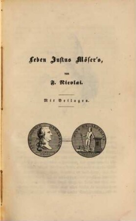 Justus Möser's sämmtliche Werke, 10. Leben Justus Mösers