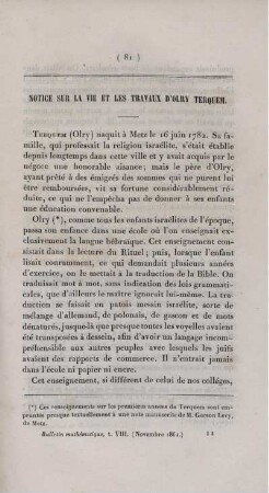 Notice sur la vie et les travaux d'olry terquem.