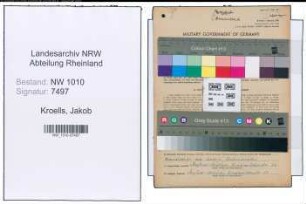 Entnazifizierung Jakob Kroells , geb. 29.11.1903 (Einzelhaendler)