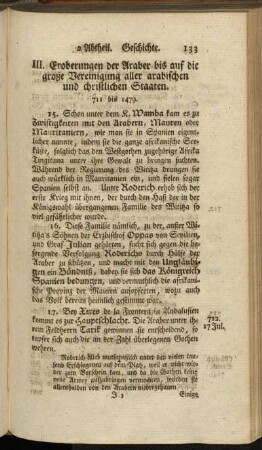 III. Eroberungen der Araber bis auf die große Vereinigung aller arabischen und christlichen Staaten.