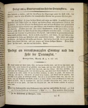 [77.] Predigt am vierundzwanzigsten Sonntage nach dem Feste der Dreieinigkeit. - [81.] Betrachtung am siebenundzwanzigsten Sonntage nach dem Feste der Dreieinigkeit.