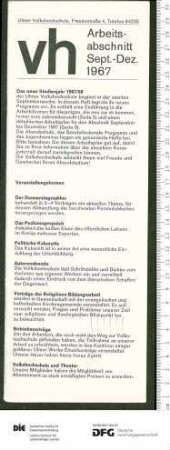 Programm 1. Trimester 1967/1968