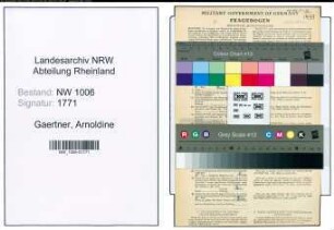 Entnazifizierung Arnoldine Gaertner , geb. 26.10.1907 ()