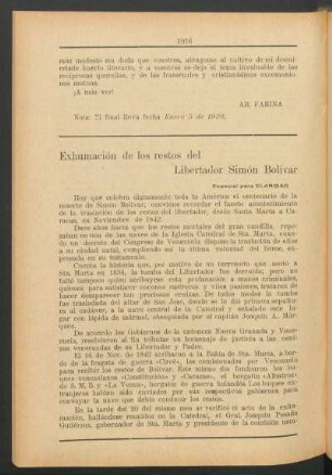 Exhumación de los restos del libertador Simón Bolívar