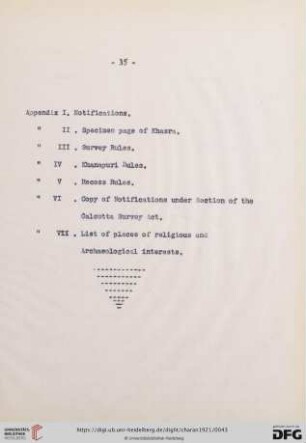 Appendix I-VII