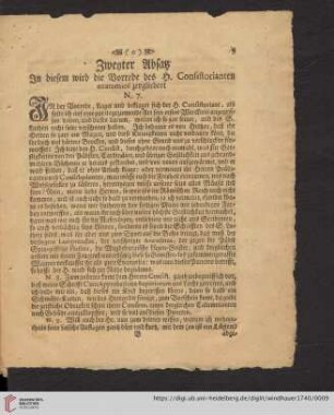 Zweyter Absatz: In diesem wird die Vorrede des H. Consistoriante anatomice zergliedert