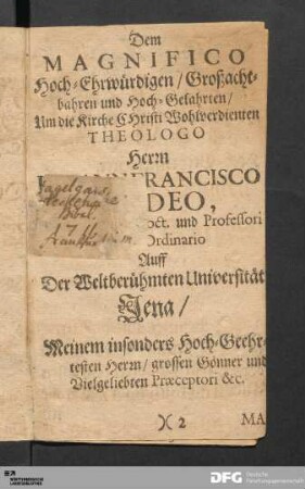 Zueignungs-Schrifft.