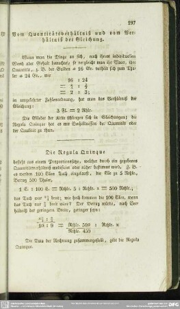 Vom Quantitätsverhältniß und vom Verhältniß der Gleichung