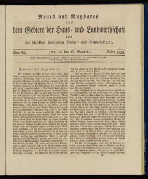 Nro. 82. (Nr. 16. des IV. Bandes). März 1828.