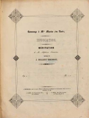 Invocation : méditation de Alphonse Lamartine ; op. 9