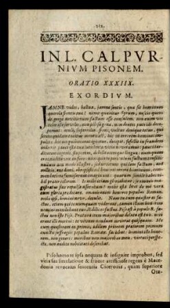 In L. Calpurnium Pisonem. Oratio XXXIIX.