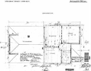 Pfäffingen: Empfangsgebäude Verwaltungsgebäude Grundriß 1.Stock (teilw. mit Gebälk)