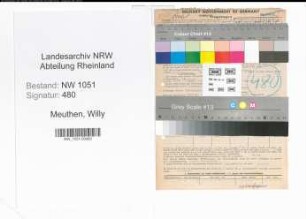 Entnazifizierung Willy Meuthen , geb. 17.06.1901 (Kinobesitzer)