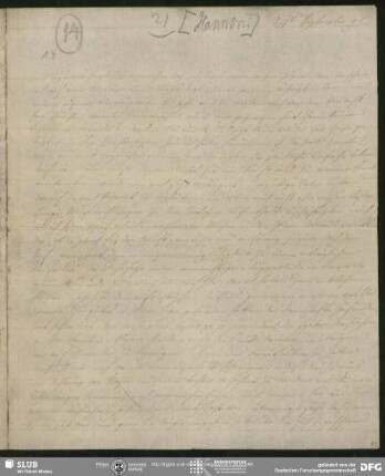 Eigenh. Brief von Caroline Rehberg an August Wilhelm von Schlegel, Hannover, 04.09.1791