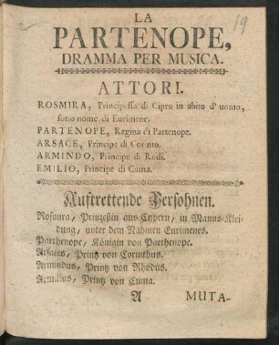 Attori. Auftretende Persohnen