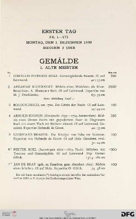 Alte Meister (Nr. 1-62)