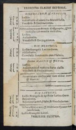 Exercitia Classis Septimae.