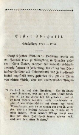 Erster Abschnitt. Königsberg 1776 - 1796.