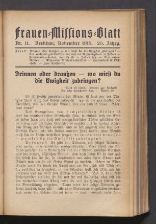 Nr. 11. November 1915