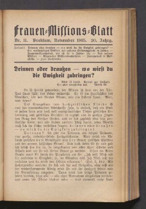 Nr. 11. November 1915
