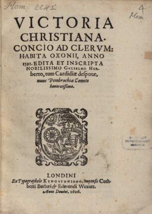 Victoria christiana, Concio ad Clerum