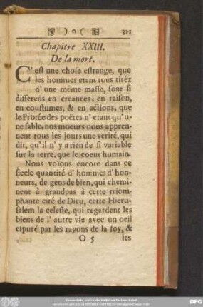 Chapitre XXIII. De la mort.