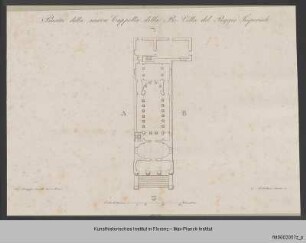 Collezione dei disegni di nuove fabbriche e ornati fatti nella regia villa del Poggio Imperiale. Parte prima. : Architekturzeichnung zur Cappella della Santissima Annunziata, Grundriss