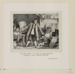 Gefoppter Schulmeister, Blatt 3 der Folge "Lithographisches Album"